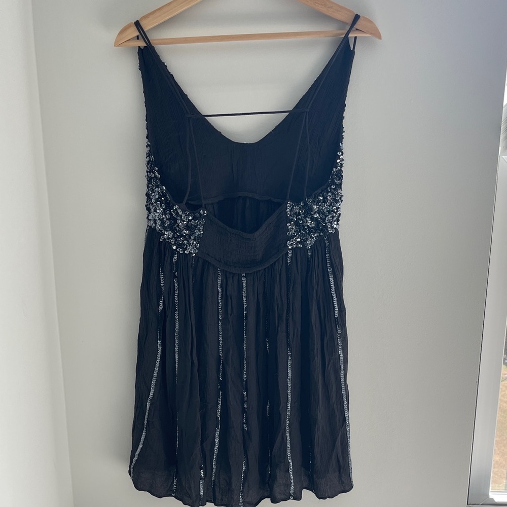 New with tags!! Free People Black Sequin Mini Dress - Picture 5 of 9